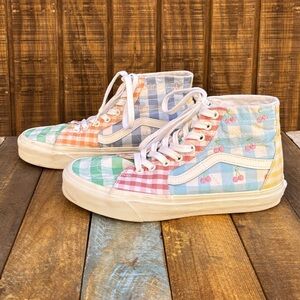Vans SK-8 Hi Top Gingham Block Patchwork Shoes